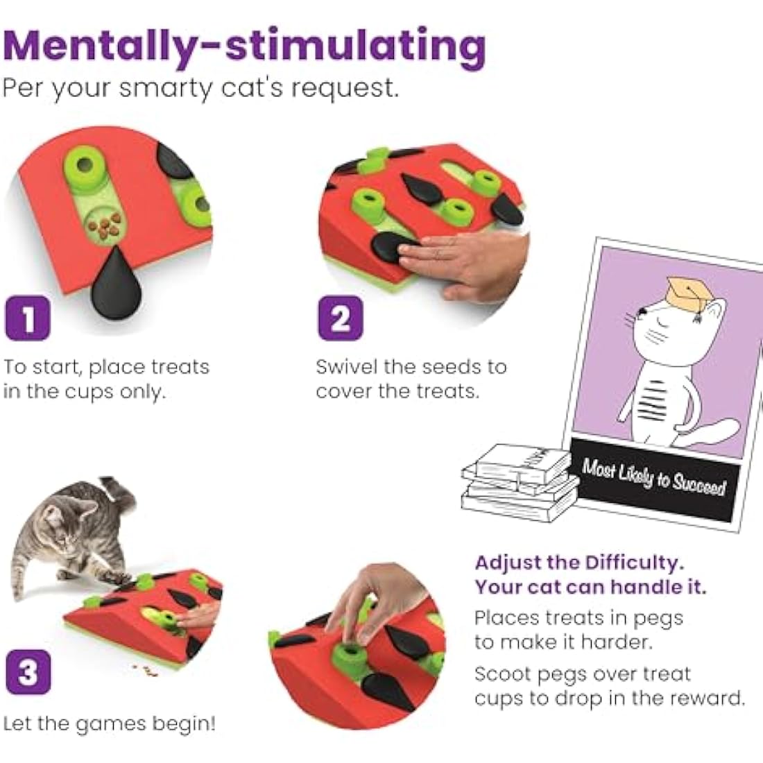 Nina Ottosson Melon Madness Interactive Cat Treat Puzzle & Slow Feeder