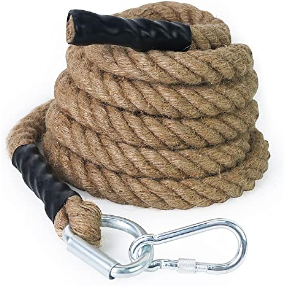 Jute Gym Climbing Rope with Carabiner - 30mm-50mm Hemp