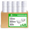 Jolof Store 80mm x 80m Thermal Receipt Rolls - 42g/m2 Paper (48 Pack)