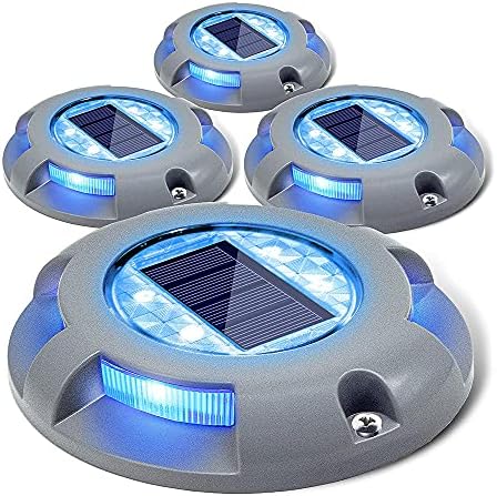 Siedinlar Solar Deck Lights – IP68 Waterproof Aluminum Ground Lights, 4 Pack