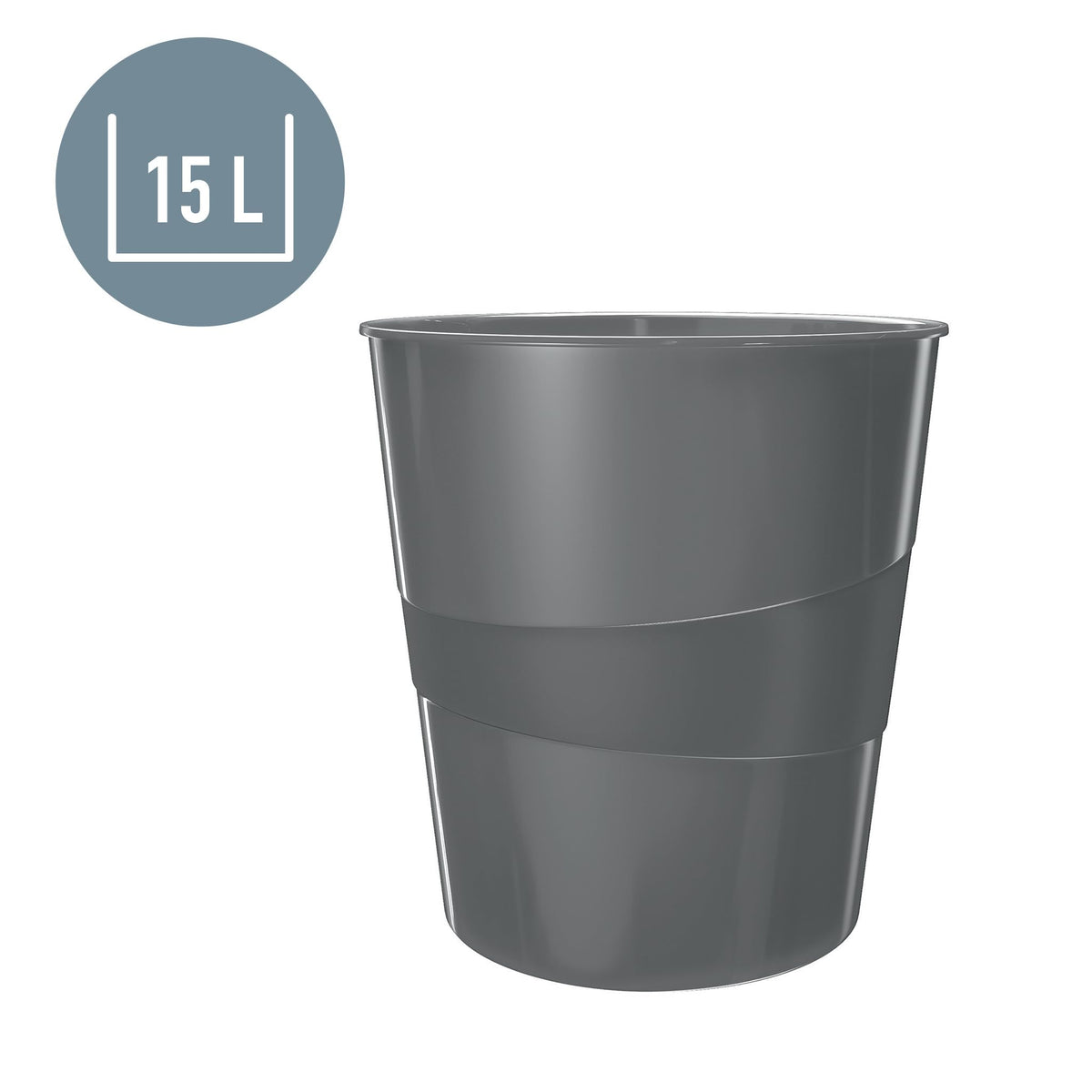 Leitz WOW 52781001 Waste Paper Bin, 15 Litres, Plastic, White, Pack of 6