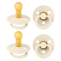 BIBS Colour Pacifiers 4-Pack | Natural Rubber Latex Soothers, Size 2