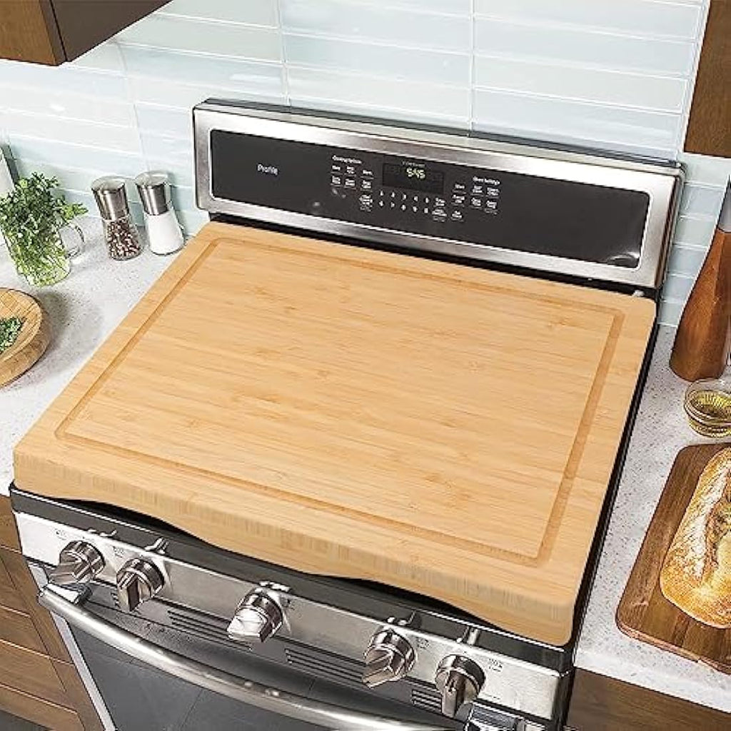 Bamboo Stove Top Cover | Large Cutting Board for RV & Kitchen