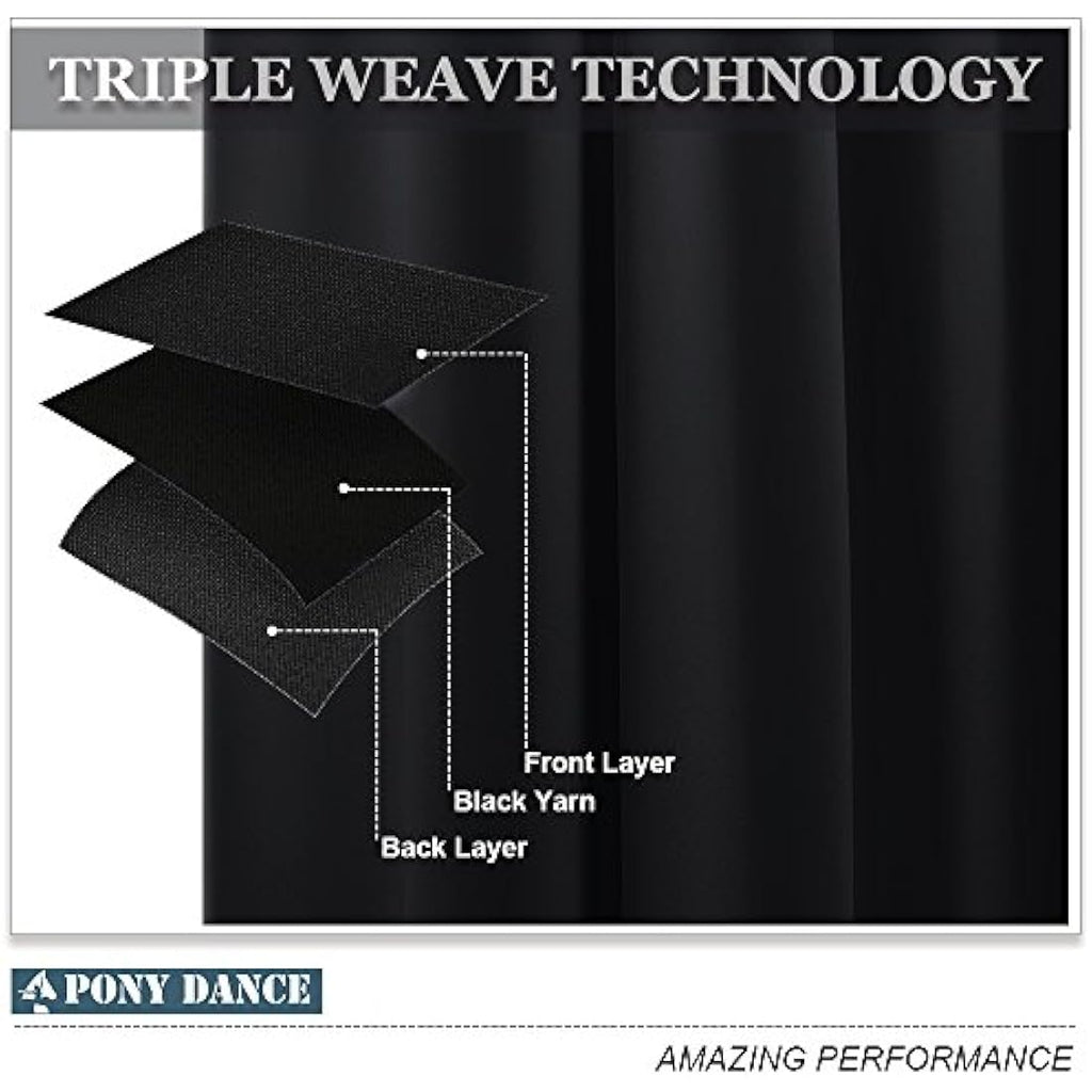 PONY DANCE Blackout Eyelet Curtains – Thermal Insulated 45 Inch Drop, 2 Panels