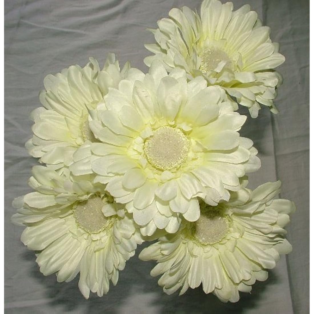 Artificial Gerbera Daisy Single Stem – Cream Ivory (12 Pack)