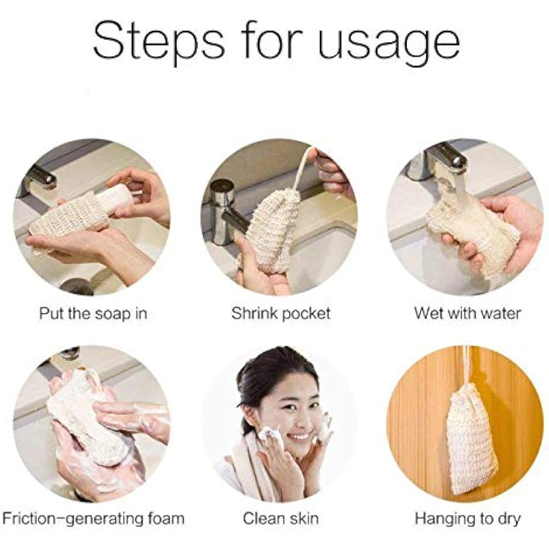 KIPETTO Natural Sisal Soap Saver Bag – 15Pcs Exfoliating Soap Pouch