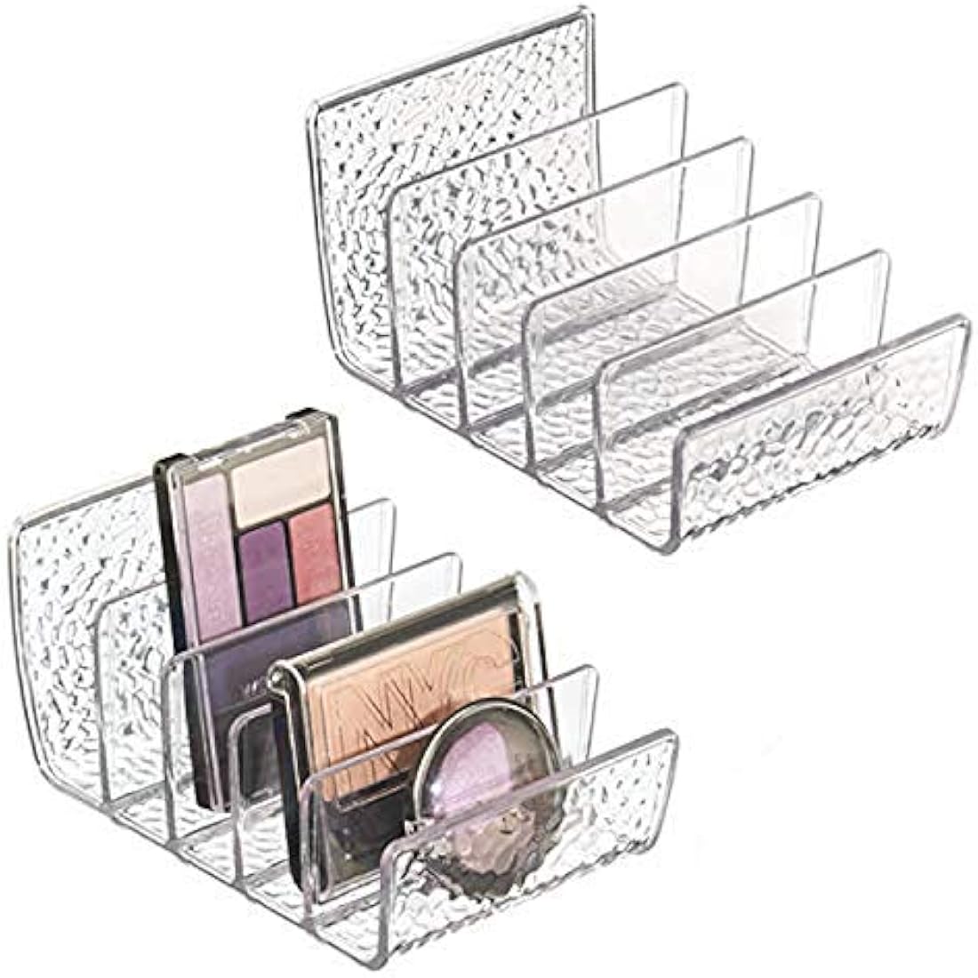 InterDesign Cosmetic Palette Organizer – 5-Section Vanity Storage, 2-Pack