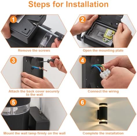 LMP Outdoor Wall Lights – IP65 Modern Black Up Down LED Porch Light