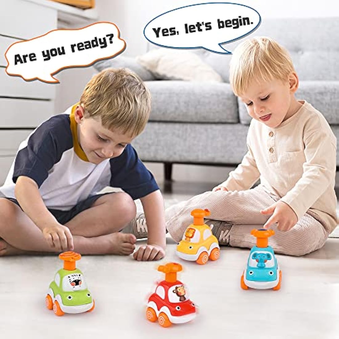 Press and Go Toy Cars – 4Pcs Animal Toddler Car Set