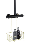 WENKO Milo Gold Shower Caddy – Rust-Proof Stainless Steel Hanging Shelf