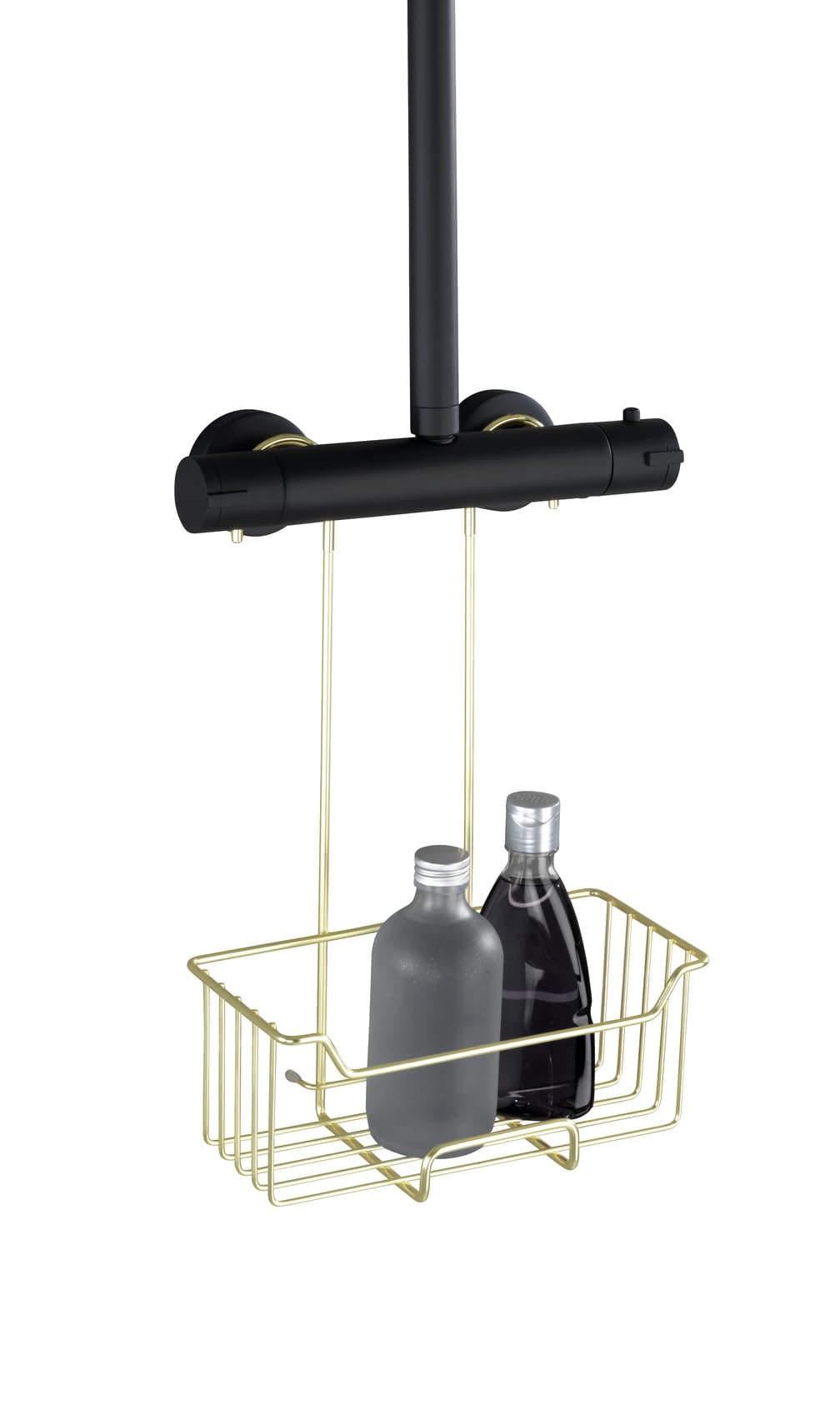 WENKO Milo Gold Shower Caddy – Rust-Proof Stainless Steel Hanging Shelf