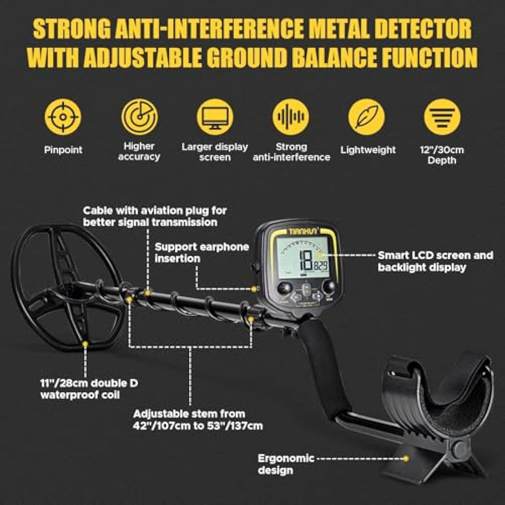 Hazlewolke Professional Metal Detector | 11" Waterproof Coil Gold Finder