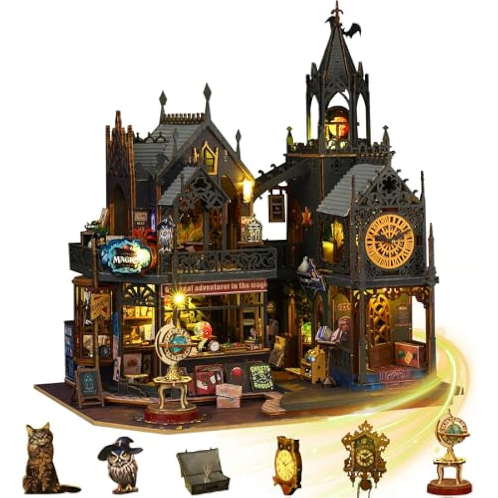Jolof Store DIY Miniature Dollhouse Kit – Holo Magic City 2 Wooden House