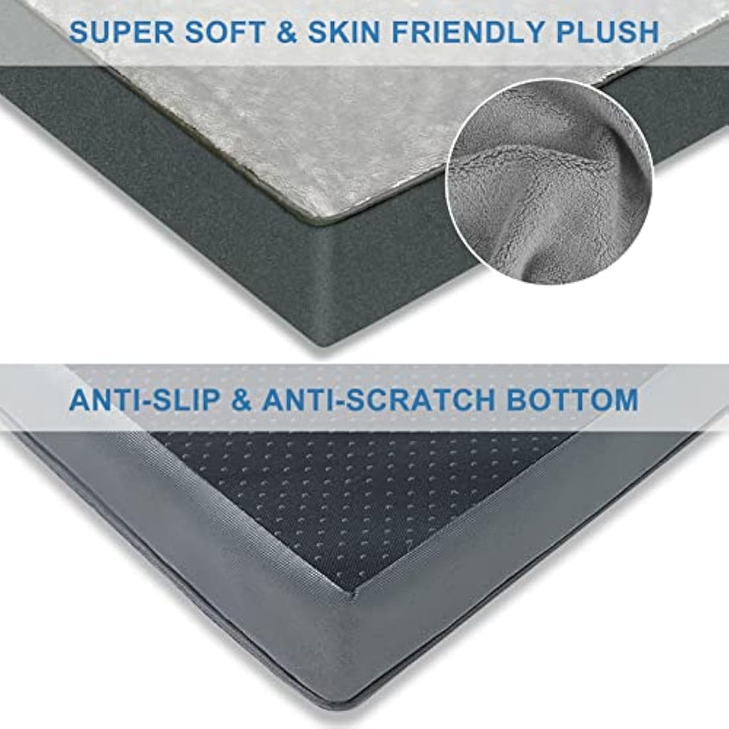 Gzvxuny Orthopedic Dog Bed – Waterproof Egg Crate Foam Pet Mat, Grey XL