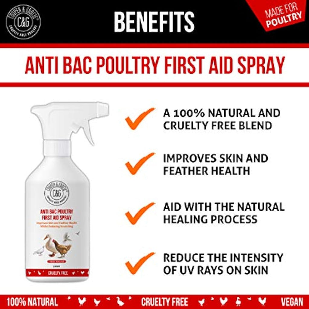Cooper And Gracie Poultry First Aid Antiseptic Wound Spray - 500ml