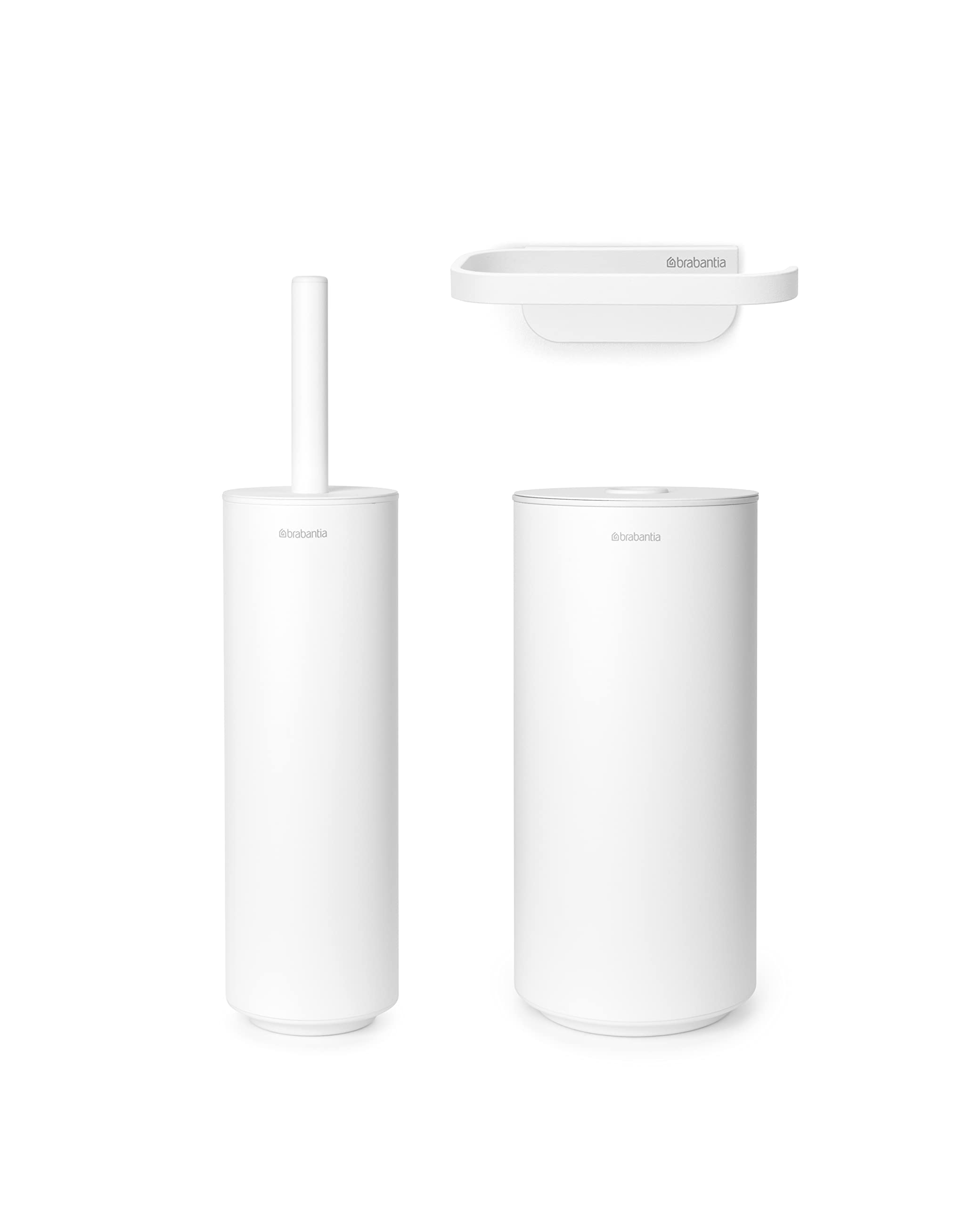 Brabantia Mindset 3-Piece Toilet Accessory Set – Silicone – White