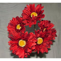 Red Artificial Gerbera Flowers – 6 Pack Large Bloom Stems