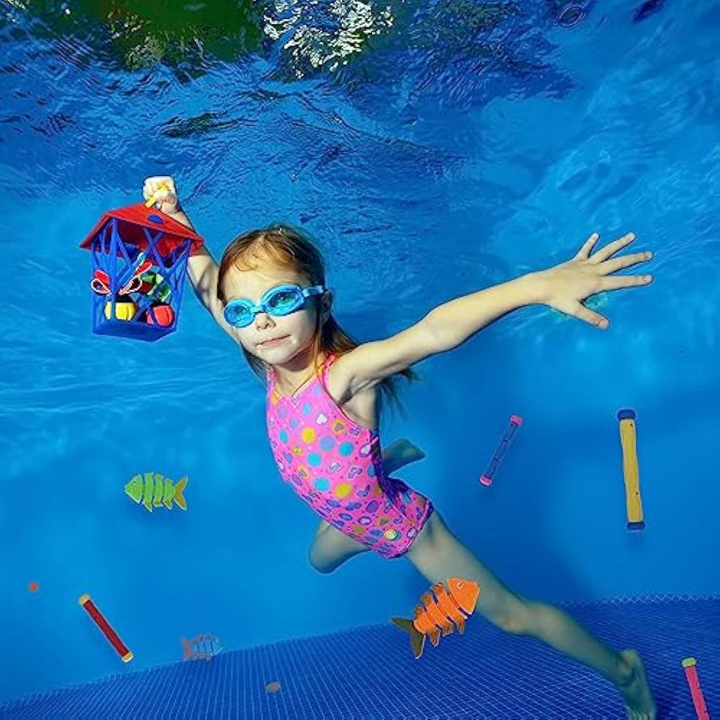 TOPWAYS Pool Diving Toy Set – 8 Piece Mermaid & Torpedo Training Toys