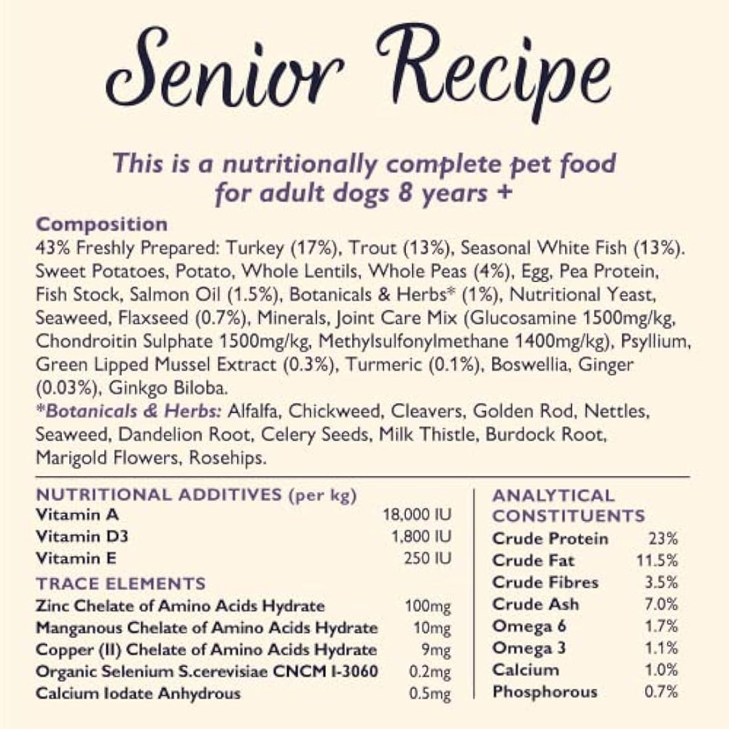 Lily's Kitchen Senior Dry Dog Food | Turkey & Trout | Grain-Free - 7kg