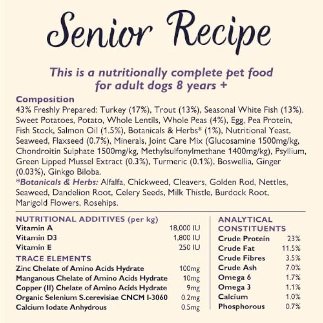 Lily's Kitchen Senior Dry Dog Food | Turkey & Trout | Grain-Free - 7kg
