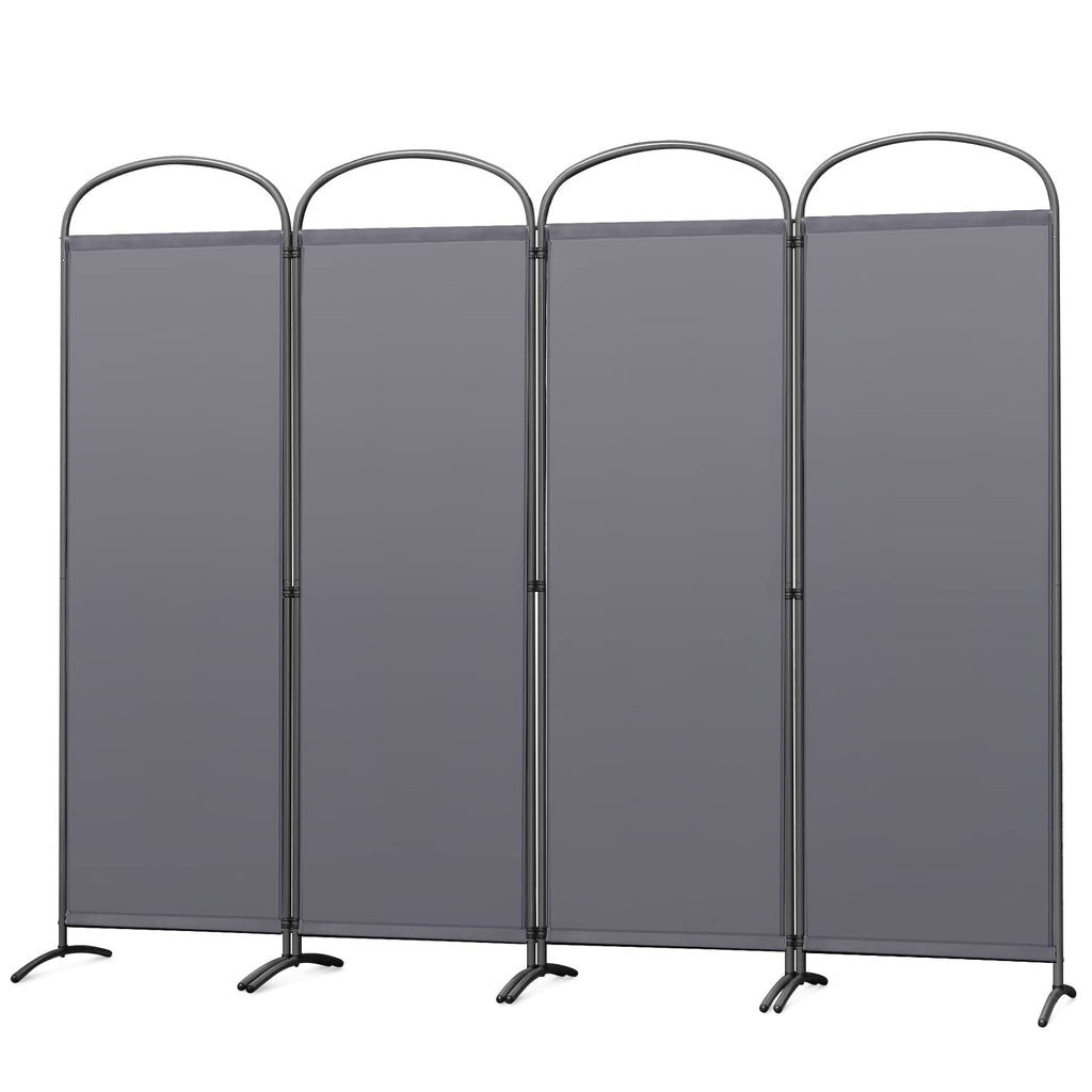Angel Living 4-Panel Room Divider | Grey Privacy Screen 224x182cm