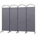 Angel Living 4-Panel Room Divider | Grey Privacy Screen 224x182cm