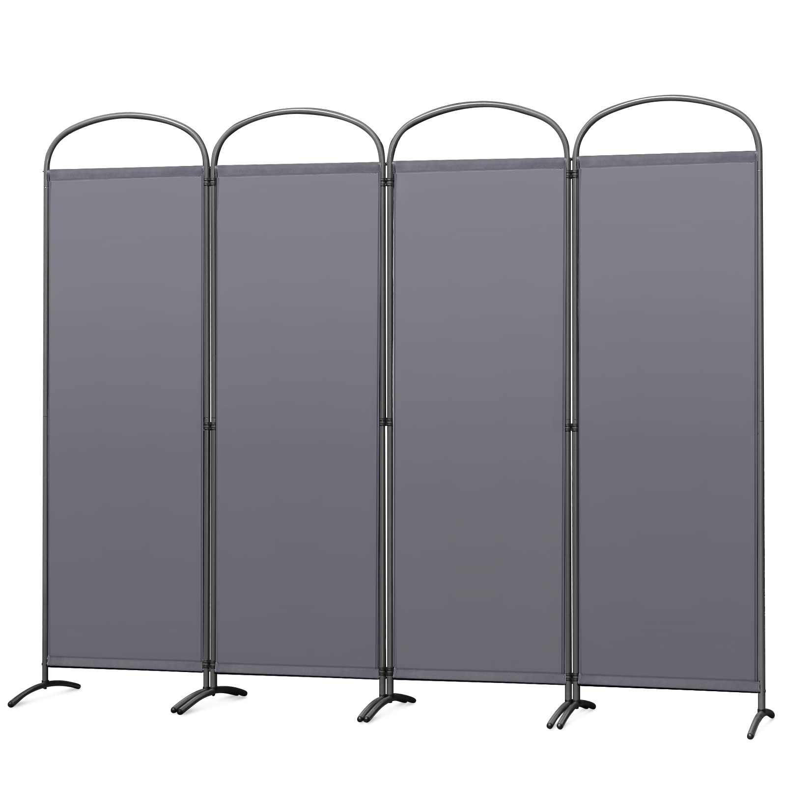 Angel Living 4-Panel Room Divider | Grey Privacy Screen 224x182cm