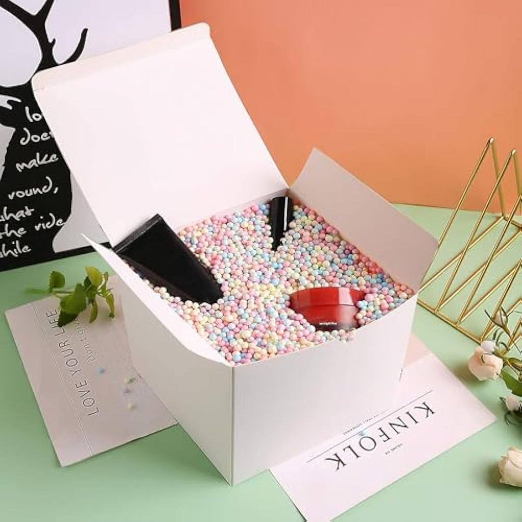 SHIPKEY 10-Pack White Cardboard Gift Boxes with Lids - 4x4x4 Inch Square