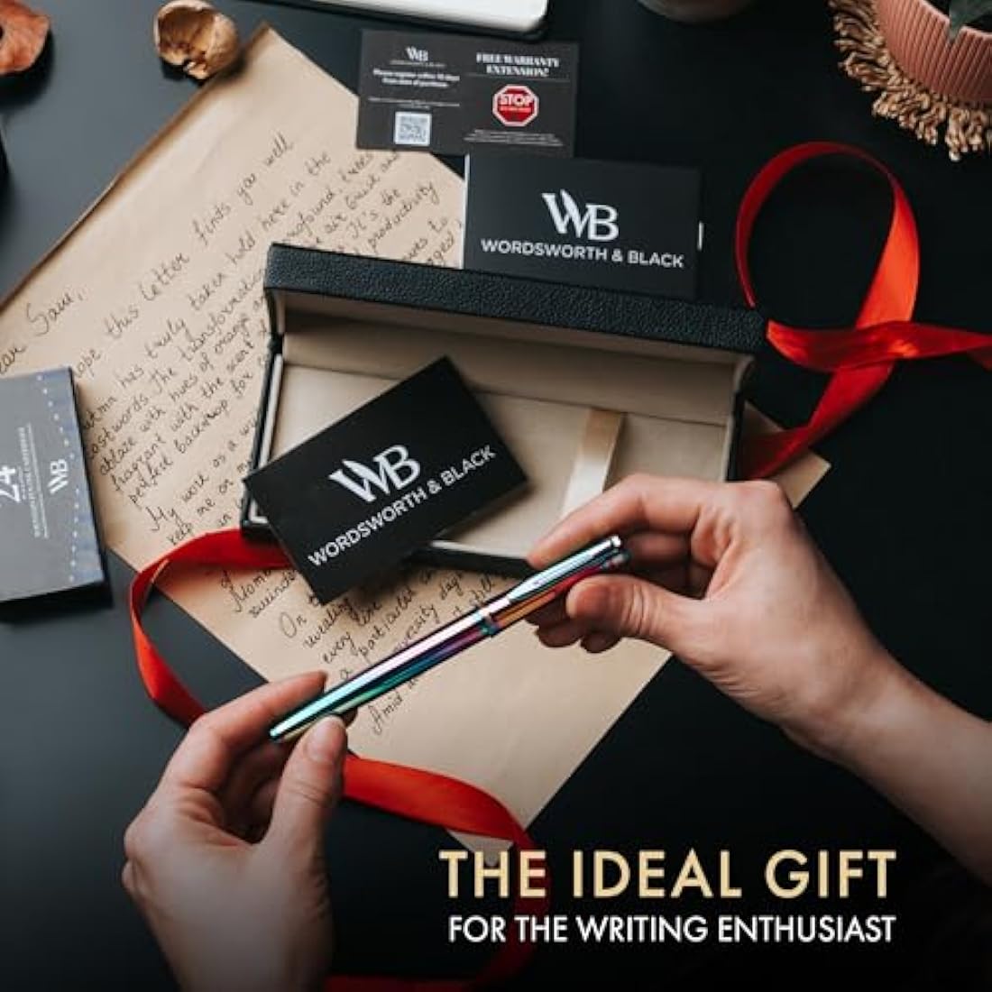 Wordsworth & Black Fountain Pen Set – 18K Gilded Nib with 24 Ink Refills