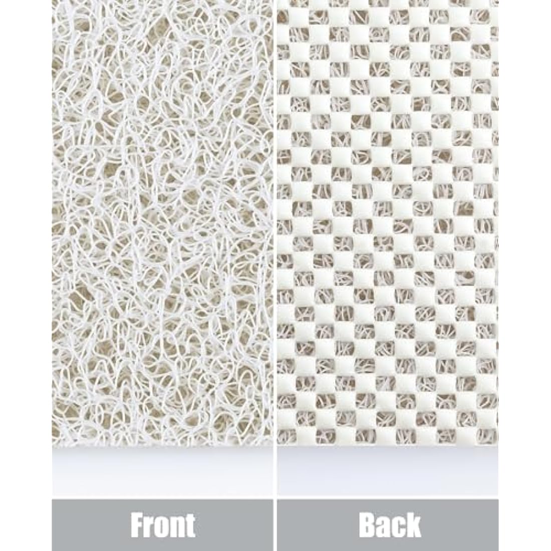 Loofah Shower Mat – Non-Slip Quick-Dry Bathtub Mat, White