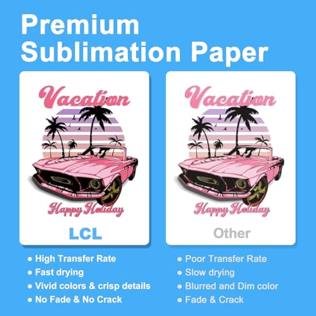 LCL Sublimation Paper A4 | 120gsm Heat Transfer Paper - 500 Sheets