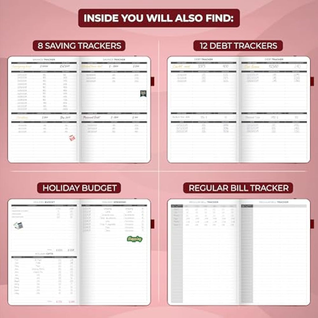 Clever Fox Budget Planner – A5 Vegan Leather Expense Tracker, Wine Red
