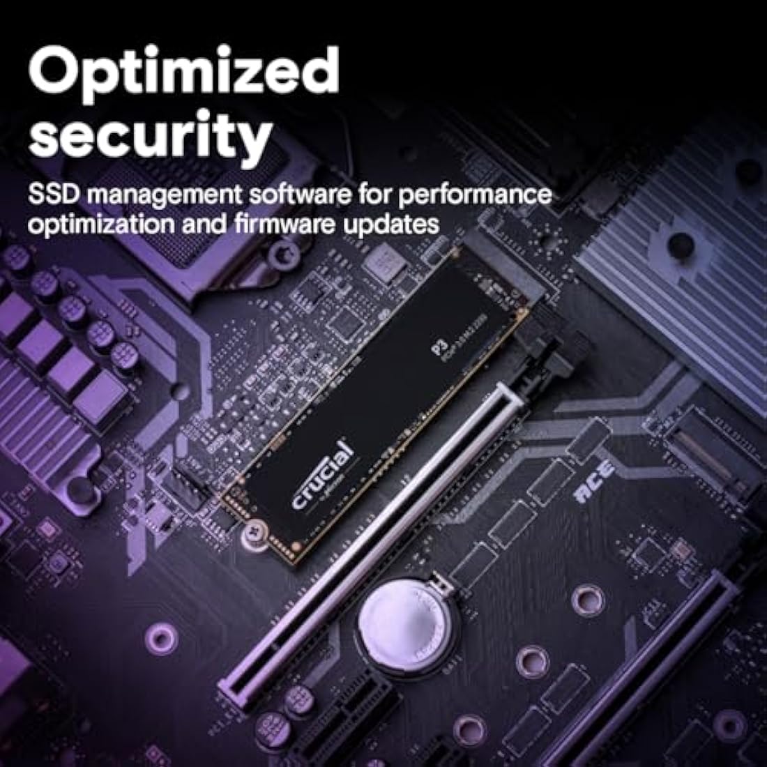 Crucial P3 500GB NVMe M.2 Internal SSD – PCIe Gen3 Up to 3500MB/s