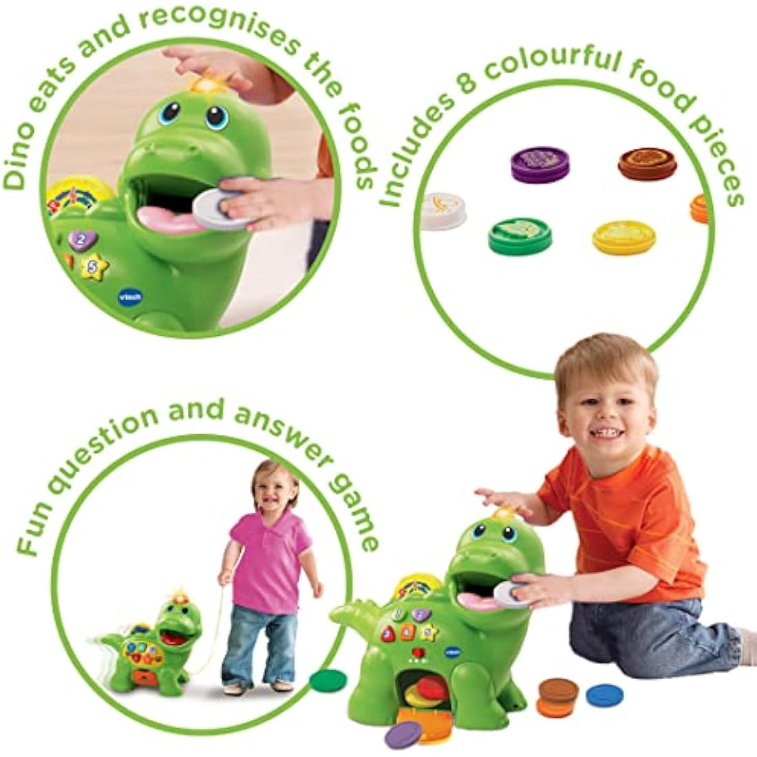 VTech Feed Me Dino – Interactive Musical Educational Toy for Toddlers