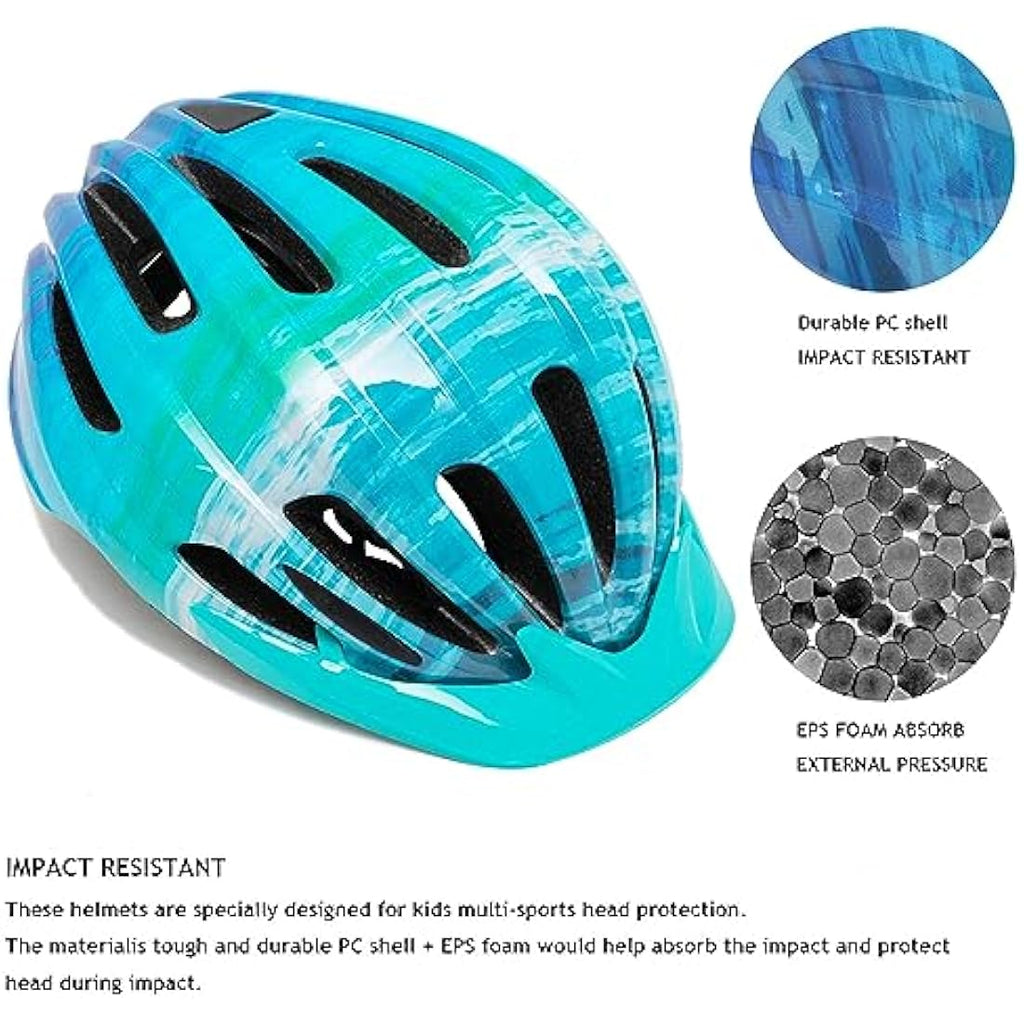 Jolof Store Kids Bike Helmet | LED Safety Light | Lightweight 50-57cm