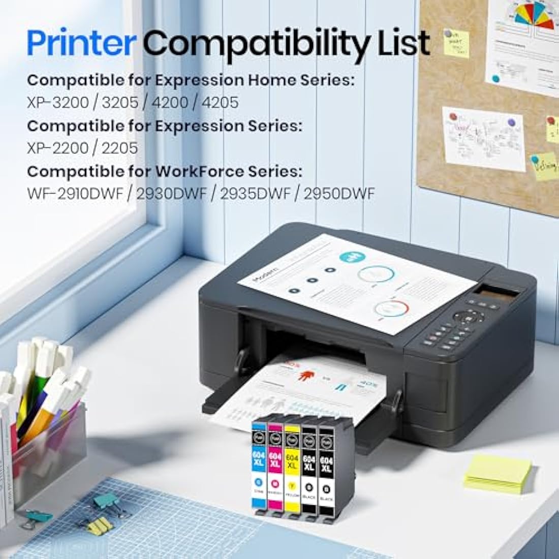 Gureef 604XL Ink Cartridges for Epson XP-2200 XP-3200 WF-2935 | 10 Pack
