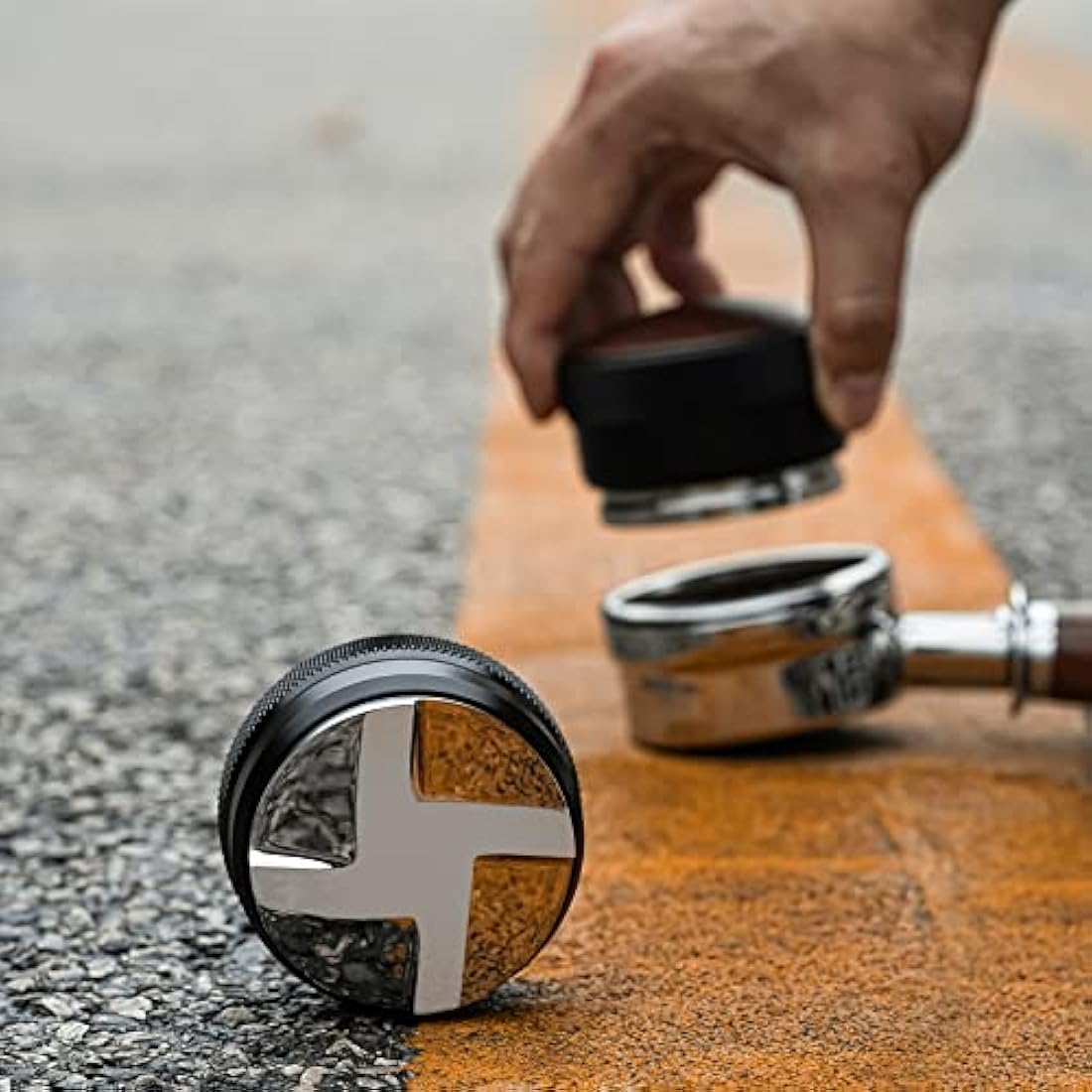MHW-3BOMBER 58mm Coffee Distributor | Walnut & Stainless Steel Leveler