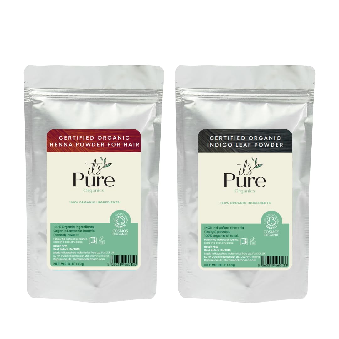 It's Pure Organic Henna & Indigo Hair Dye – Natural Grey Coverage 200g