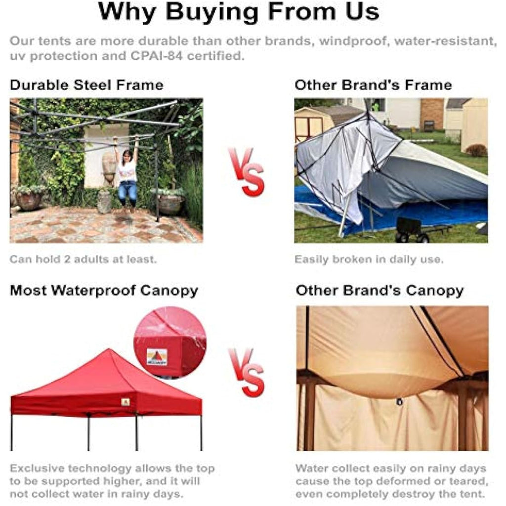 ABCCANOPY Pop Up Gazebo – Heavy Duty Commercial Canopy with Awning