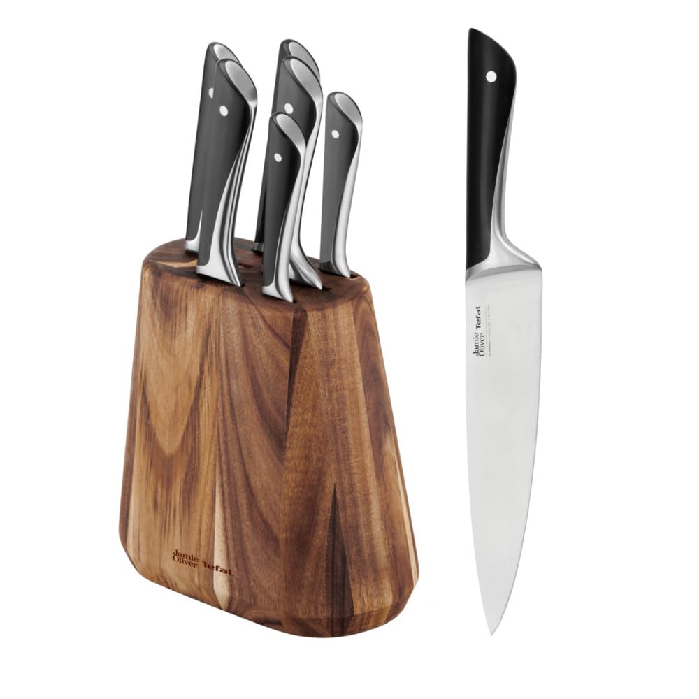 Tefal Jamie Oliver 6-Piece Kitchen Knife Block Set | German Stainless Steel