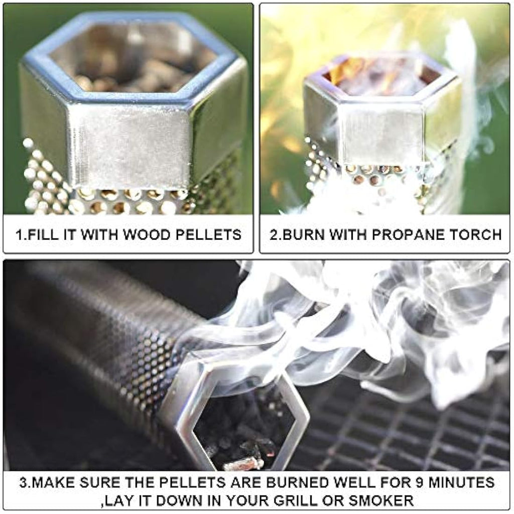 BEWAVE Stainless Steel Pellet Smoker Tube for Hot and Cold Smoking