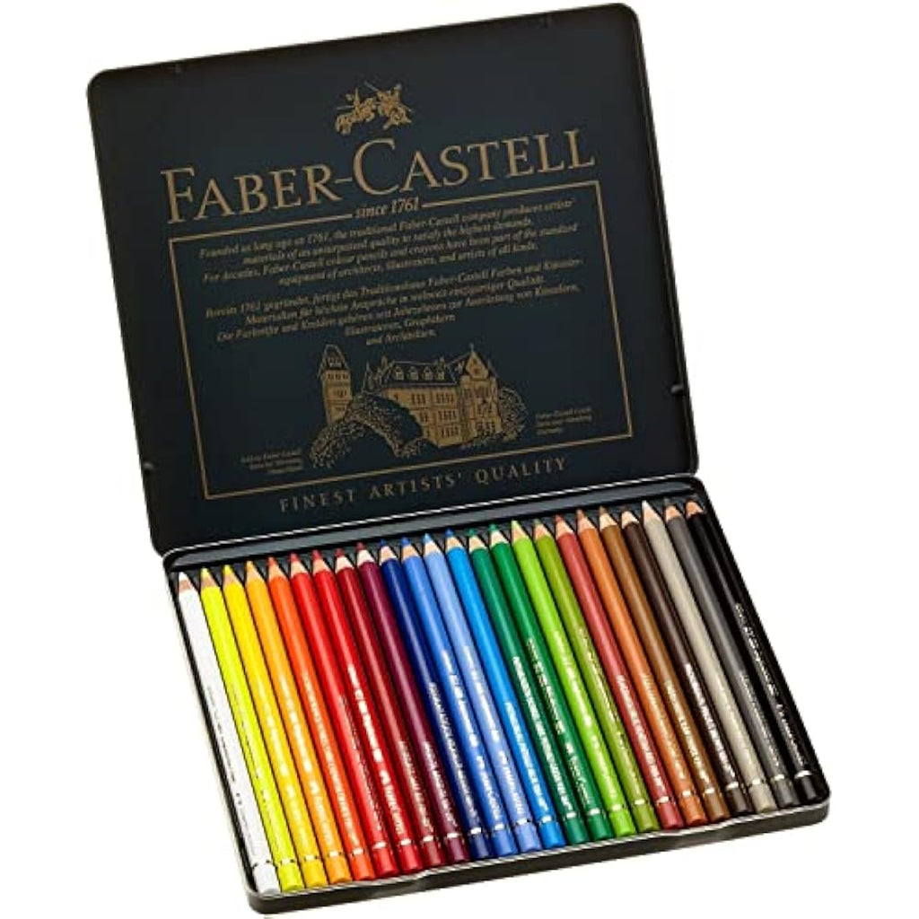 Faber-Castell Polychromos Colour Pencils | Tin of 24 Artist Pencils