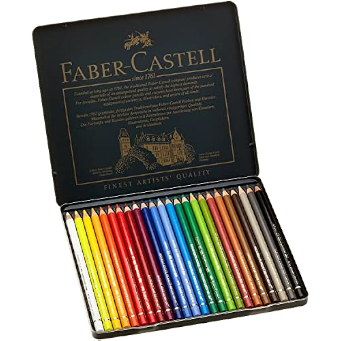 Faber-Castell Polychromos Colour Pencils | Tin of 24 Artist Pencils