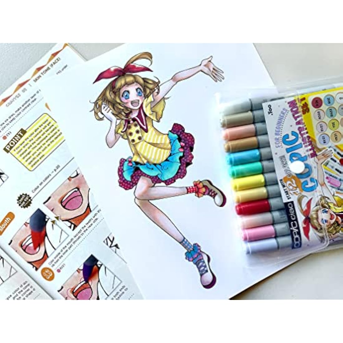 Copic Ciao 12-Piece Graphic Marker Set with Official Guide Book