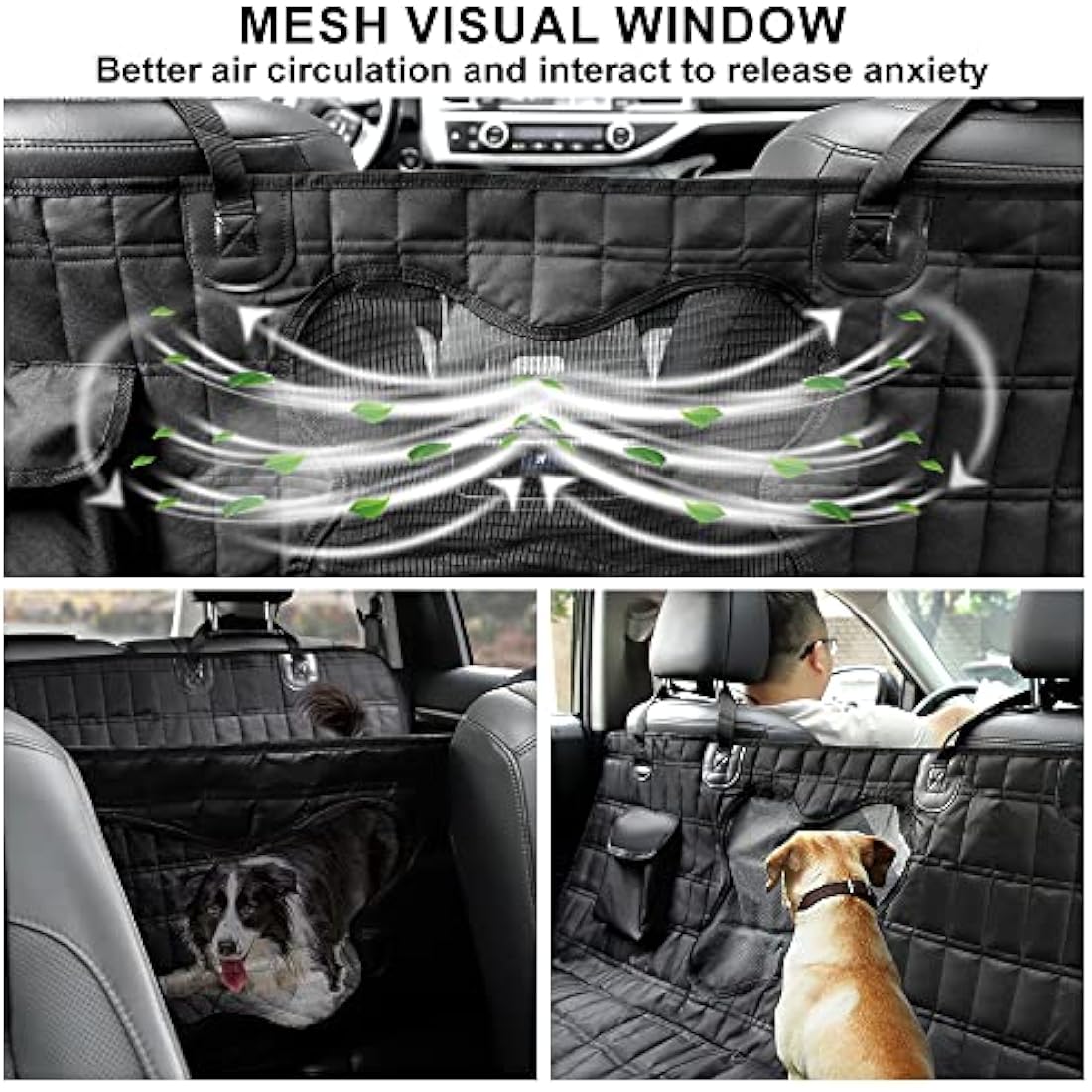 Plutus Pet Dog Car Seat Cover | Waterproof Hammock with Mesh Window