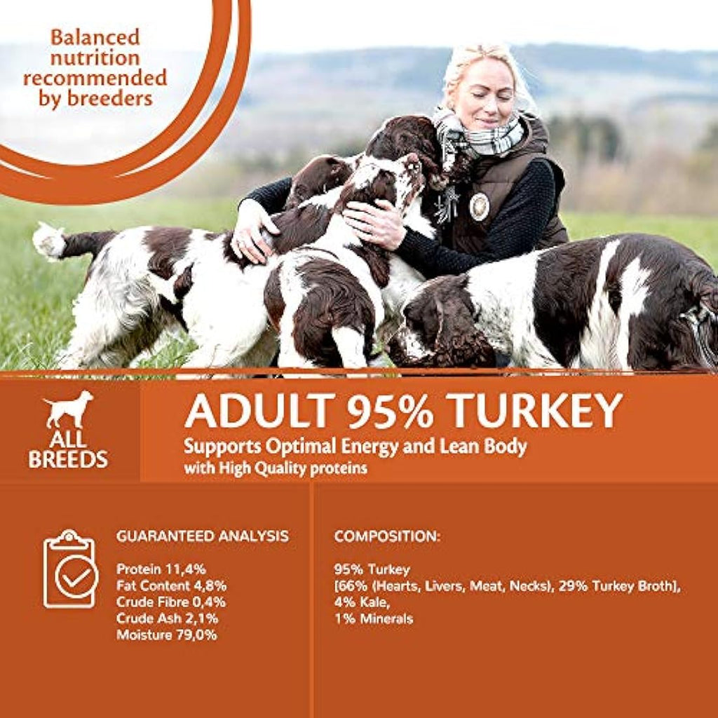 Wellness CORE 95% Turkey & Kale Wet Dog Food – Grain-Free Paté, 6 x 400g