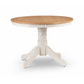 Julian Bowen Davenport Round Pedestal Dining Table - Ivory & Oak