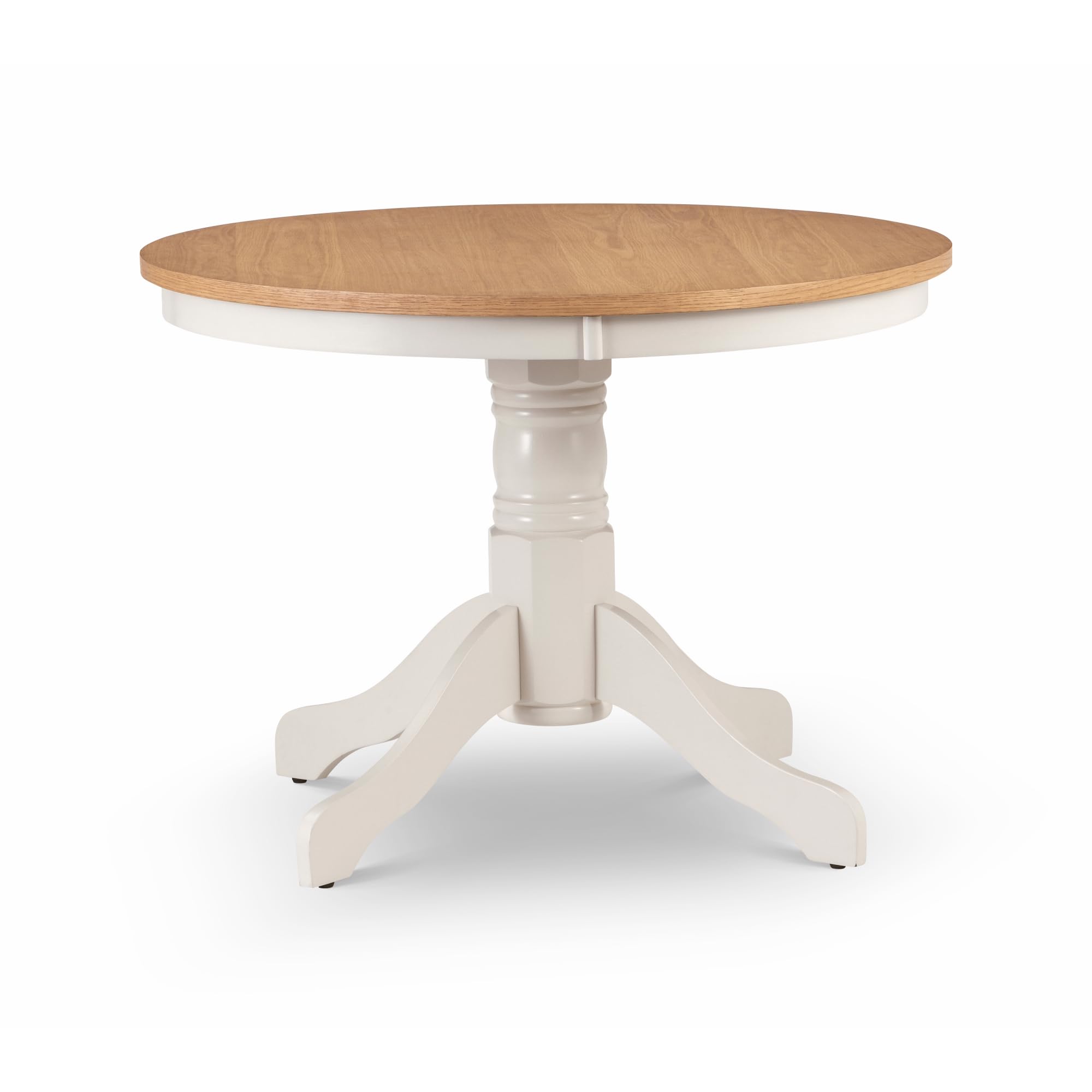 Julian Bowen Davenport Round Pedestal Dining Table - Ivory & Oak