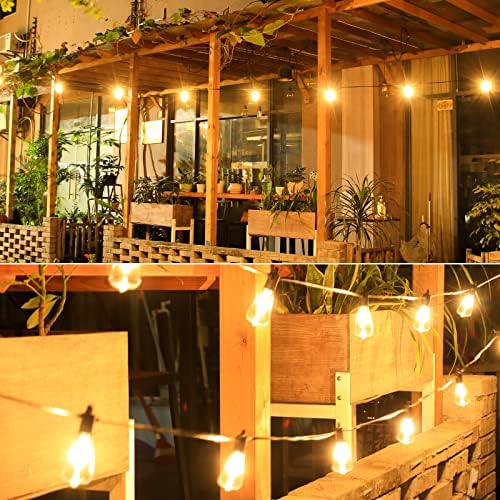 Zuske 30M Outdoor Festoon Lights | 50+3 Shatterproof ST38 Bulbs | IP65