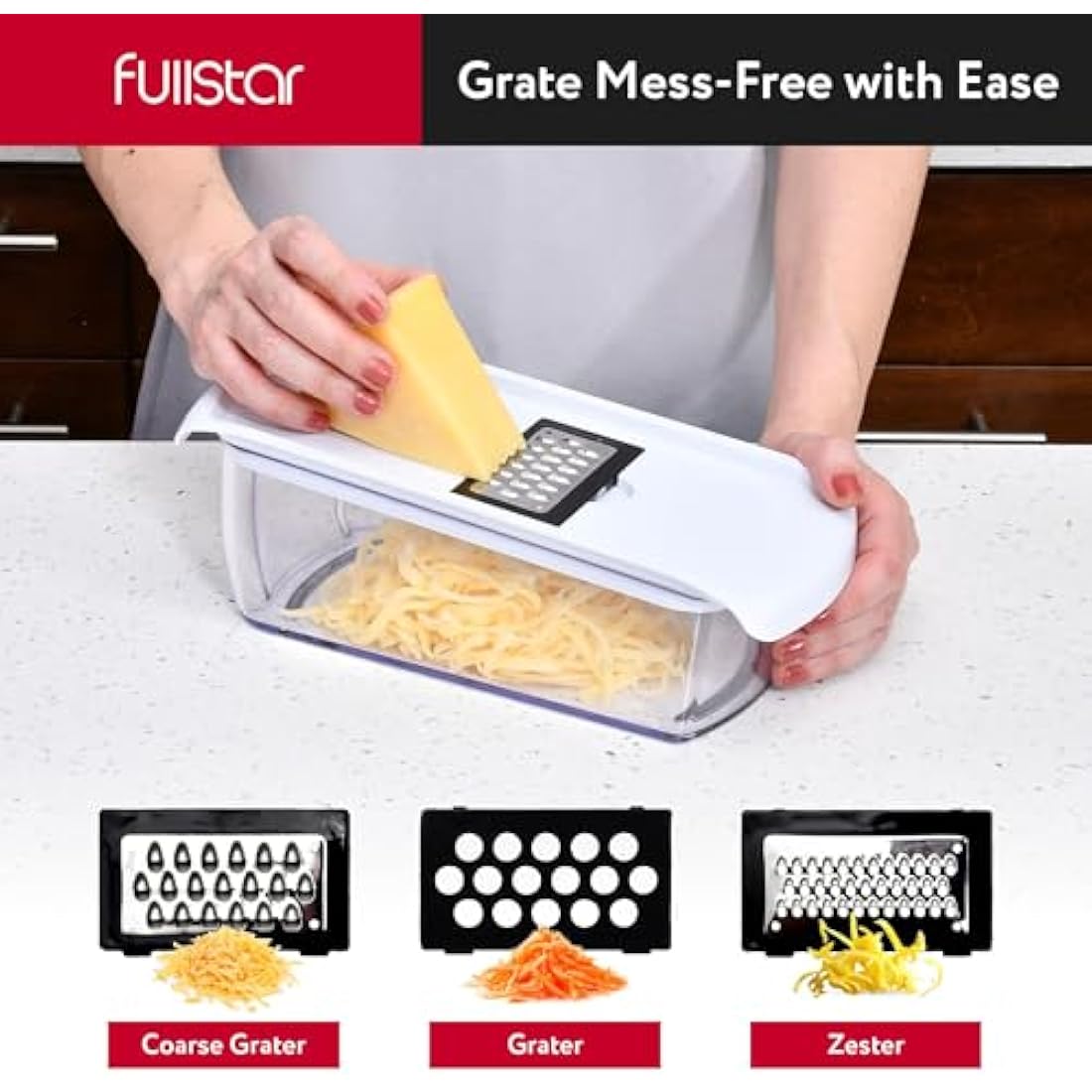 Fullstar 8-in-1 Vegetable Chopper & Mandoline Slicer – White Food Dicer
